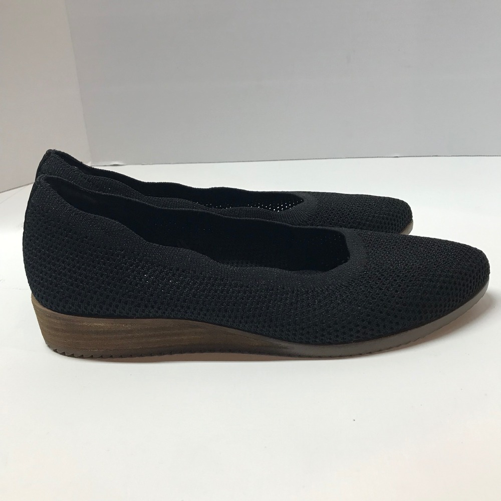 Skechers Cleo Black Knit Slip-On Flats - Picture 4 of 11
